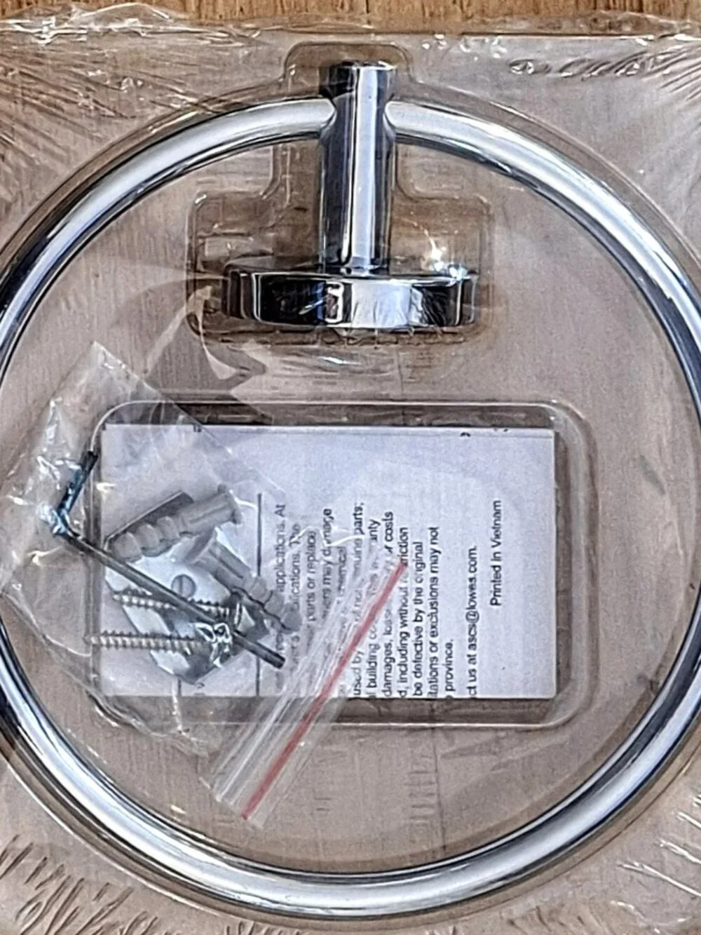 Allen + Roth Concealed Wall Mount Harlow 7” Chrome Towel Ring